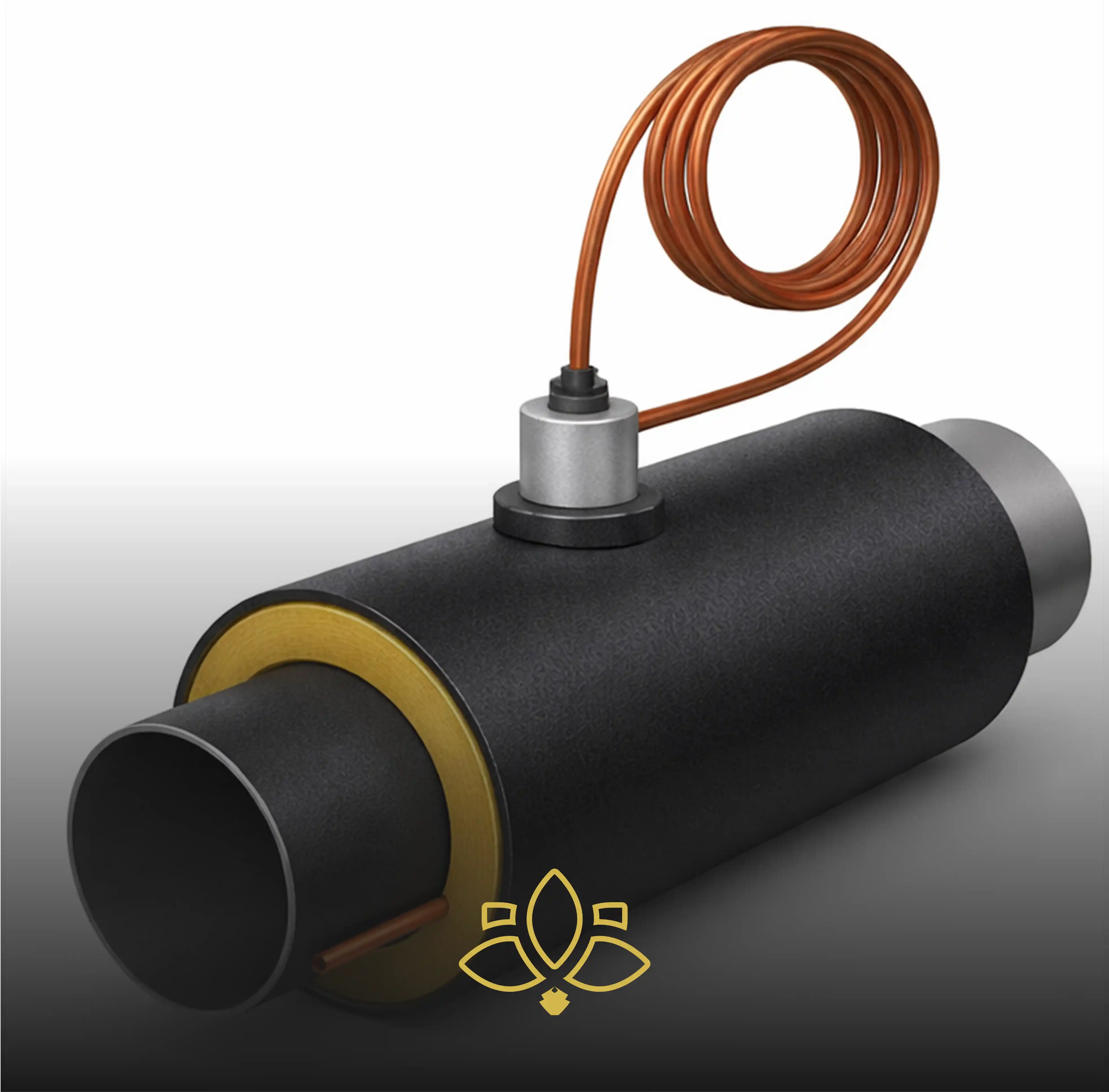 Концевой элемент трубопровода с кабелем вывода в ППУ изоляции